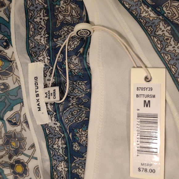 NWT Max Studio split sleeve printed top - Picture 5 of 8